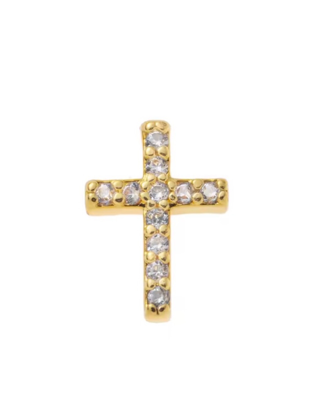 Gold Cross Pendant with Clear Stones charm for locket